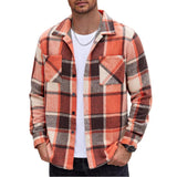 Men's Vintage Check Flannel Lapel Long Sleeve Shirt 17882382Y