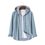 Men's Casual Solid Color Waffle Hooded Shirt 58756257Y