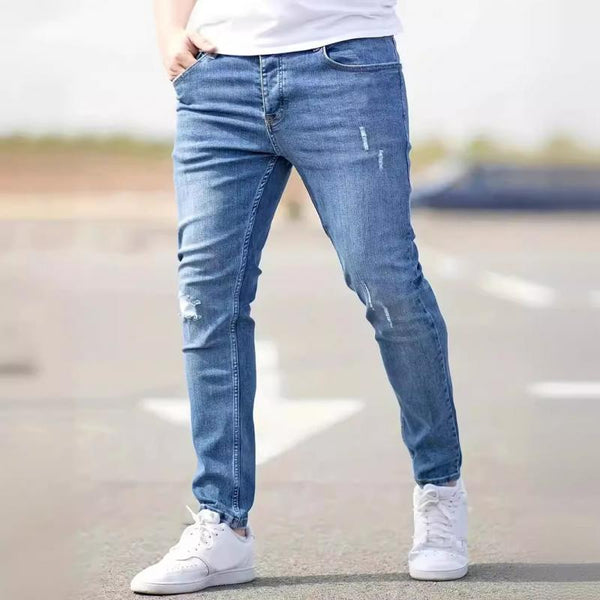 Men's Fashion Distressed Hole Skinny Casual Jeans 55371658Z