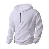 Men's Casual Solid Color Coral Fleece Loose Pullover Hoodie 67125056M