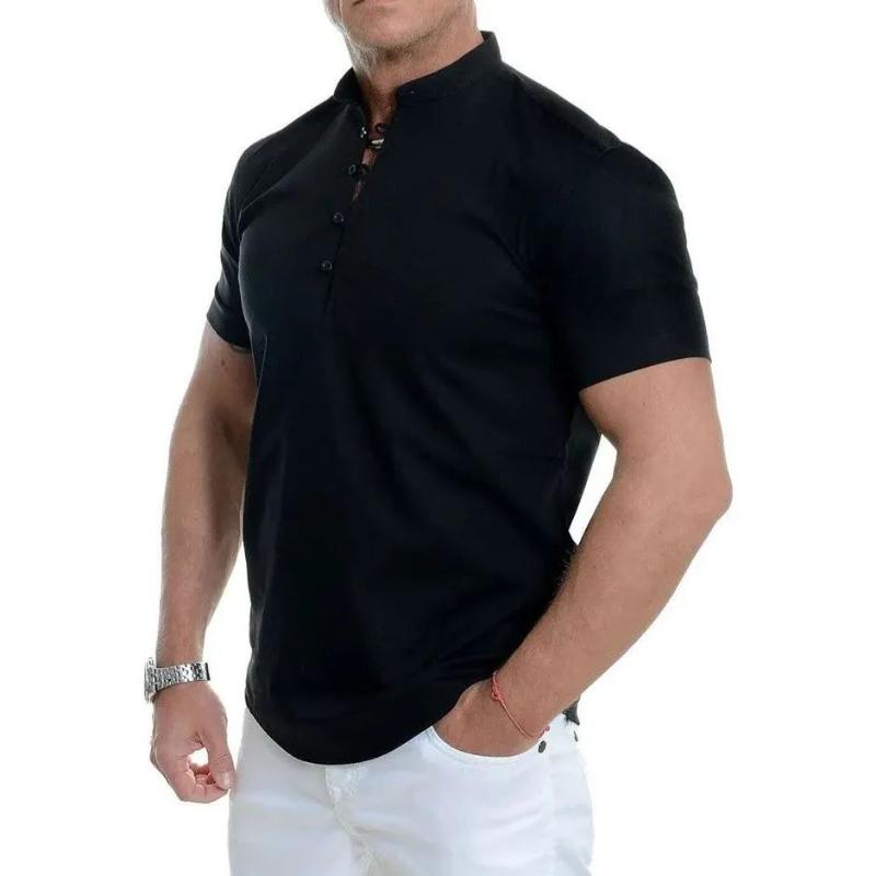 Men's Casual V-neck Short-sleeved Shirt 75212967TO