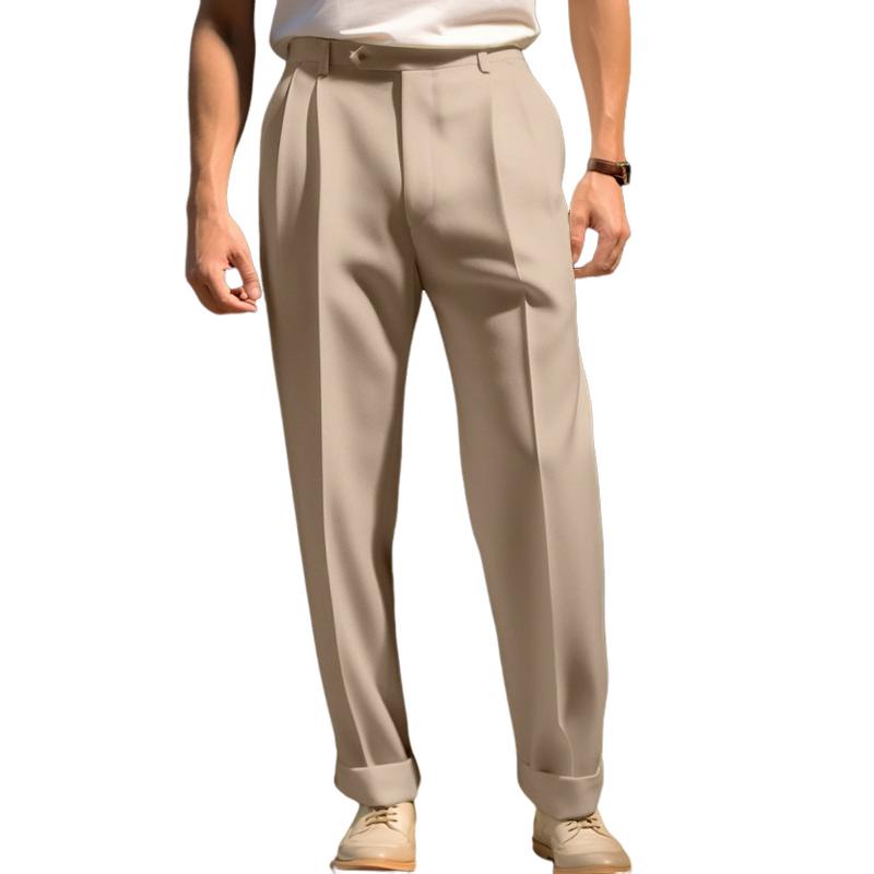 Men's Casual Solid Color Comfortable Straight Suit Pants 17016217M