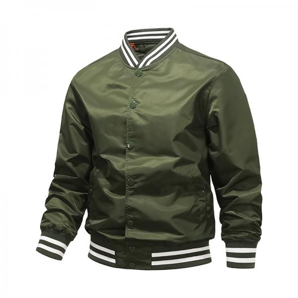 Men's Casual Stand Collar Baseball Collar Zipper Jacket 00981988M