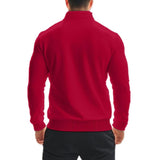 Men's Casual Zipper Stand Collar Solid Color Sweatshirt 21133783X