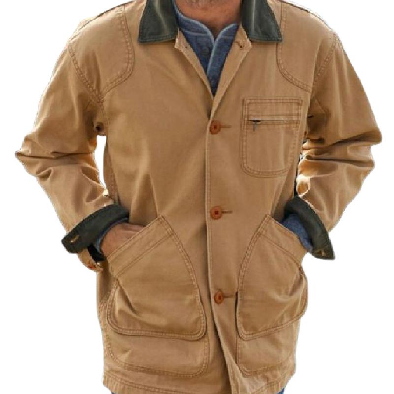 Men's Vintage Classic Canvas Lapel Jacket 35735258F