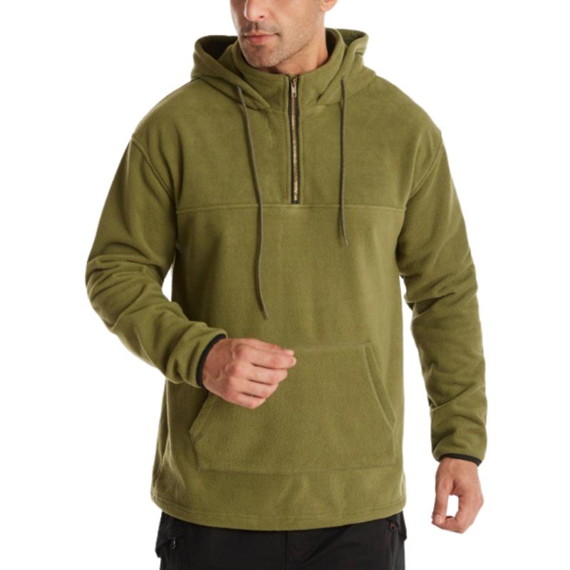 Men's Sports Solid Color Polar Fleece Hoodie 40730394F