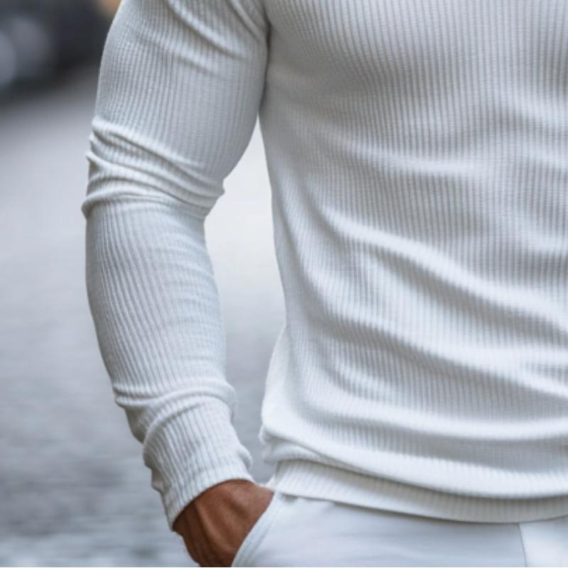 Men's Classic Casual V-Neck Knitted Slim Fit Long Sleeve T-Shirt 98752147K