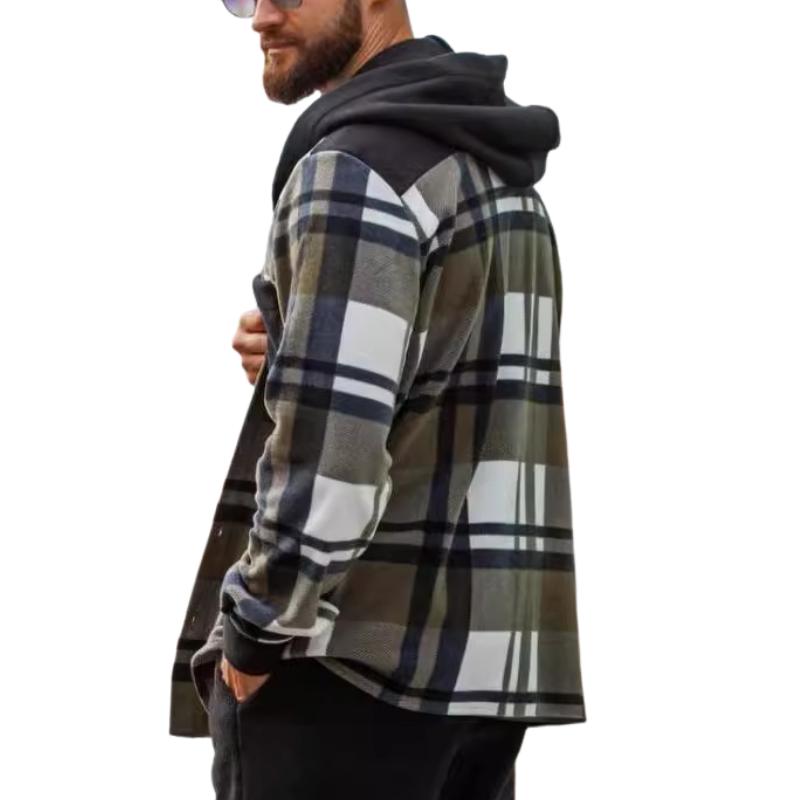 Men's Casual Flannel Warm Hooded Jacket 80867258F