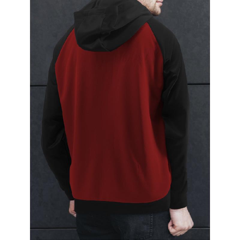 Men's Casual Color Matching Hooded Sweatshirt Jacket 73800577Y