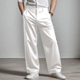 Men's Solid Color Loose Straight Suit Pants 62762310Z