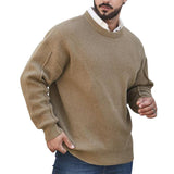 Men's Vintage Khaki Crewneck Knit Sweater 05505367U