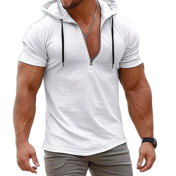 Men's Casual Solid Color Zip-Up Hoodie 35247638X