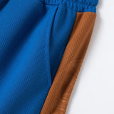 Men's Waffle Color Block Short Sleeve Polo Shirt Shorts Set 76512412Y
