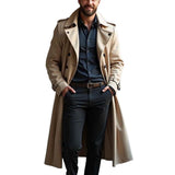 Men's Classic Vintage Double Breasted Multi-Length Knee-Length Trench Coat 36702782K