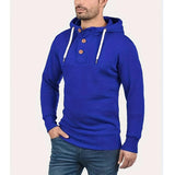 Men's Casual Solid Color Button Hooded Sweatshirt 42620421Y