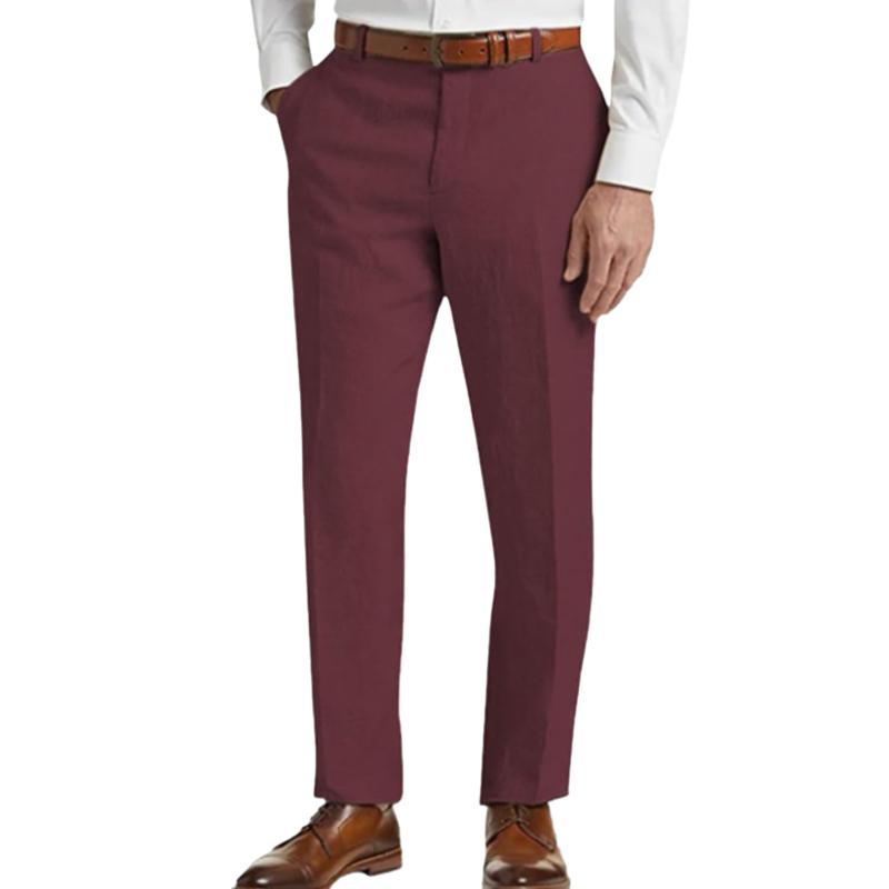 Men's Linen Classic Solid Pants 53683463X