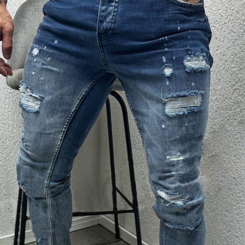 Men's Fashion Ripped Slim Fit Jeans 75906015Y