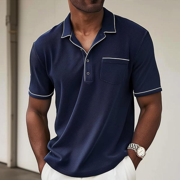 Men's Colorblock Lapel Short Sleeve Polo Shirt 48962120Z