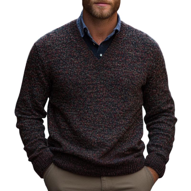 Men's Casual V-neck Knitted Sweater 23132359F