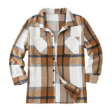 Men's Flannel Plaid Lapel Breast Pocket Long Sleeve Shirt 81703006Z