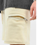 Men's Solid Color Sports Zip Pocket Cargo Shorts 38862120Y