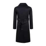 Men's Retro Classic Lapel Single Breasted Belt Long Trench Coat 55058957M