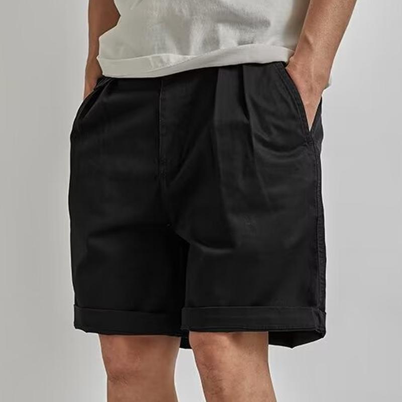 Men's Solid Color Straight Loose Cargo Shorts 00224851Z