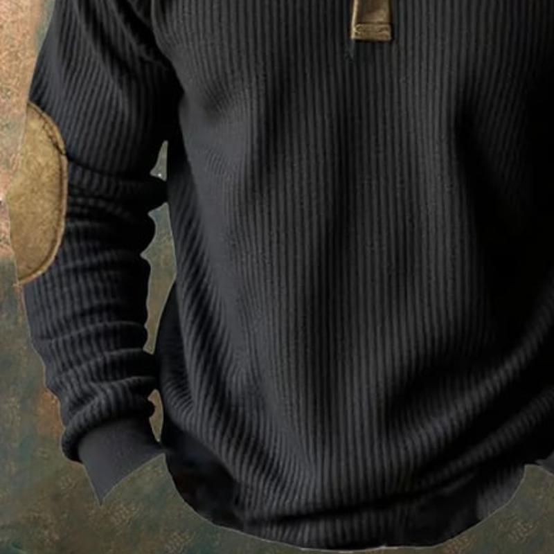 Sudadera informal de manga larga con cuello Henley y bloques de color para hombre 97391370Y