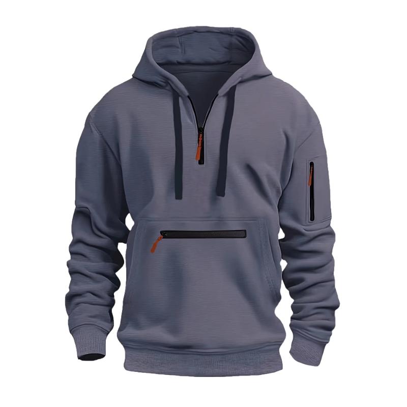 Men's Casual Multi-pocket Loose Sports Hoodie 51568546M