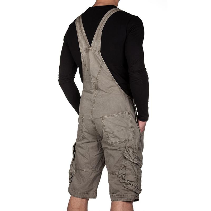 Herren Latzhose Cargo Shorts Freizeit Overalls 00360239Z