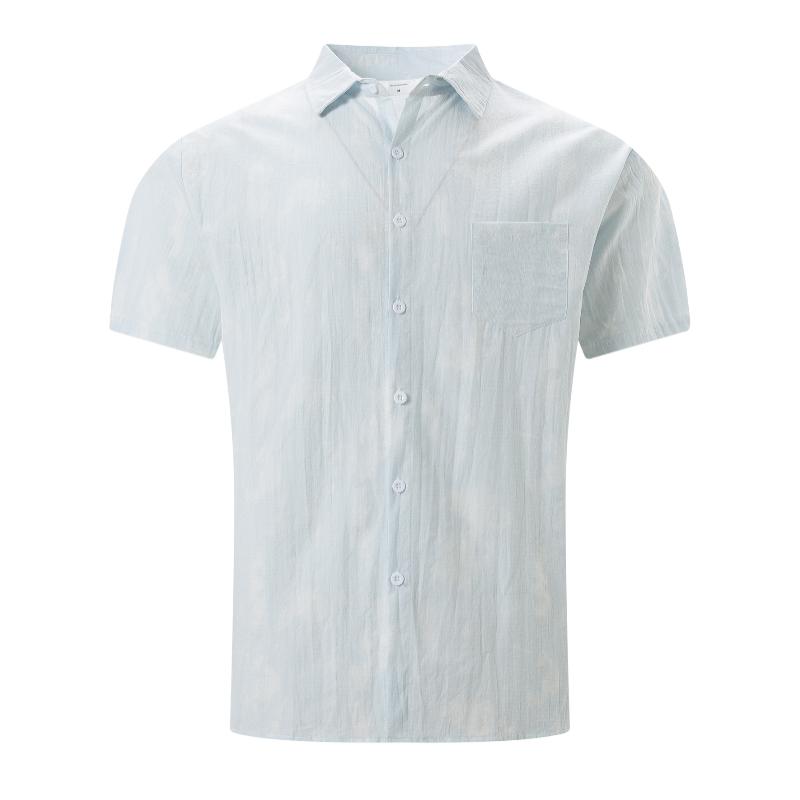 Men's Tie-Dye Printed Lapel Short-Sleeved Shirt 56306265Y