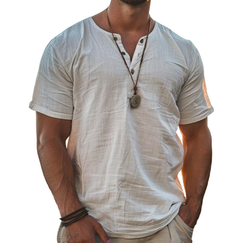 T-shirt Henley à manches courtes pour homme 73940181Y