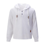 Men's Casual Checkered Jacquard Loose Long Sleeve Hoodie 74768113M