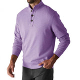 Men's Casual Solid Color Button Turtleneck Long Sleeve Sweatshirt 45488139Y