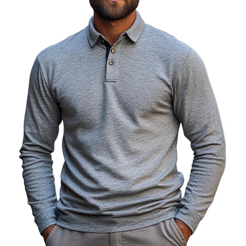 Men's Casual Long-sleeved POLO Shirt 73137277F