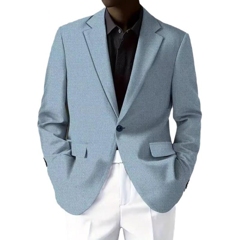 Men's Solid Color Notch Lapel One Buttons Casual Blazer 40242172Z