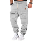 Men's Sports Solid Color Multi-Pocket Sweatpants 05181670Y