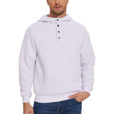 Men's Solid Color Plush Buttons Collar Long Sleeve Hoodie 57045132Z