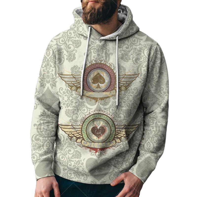 Men's Printed Loose Fit Hoodie 19908942U