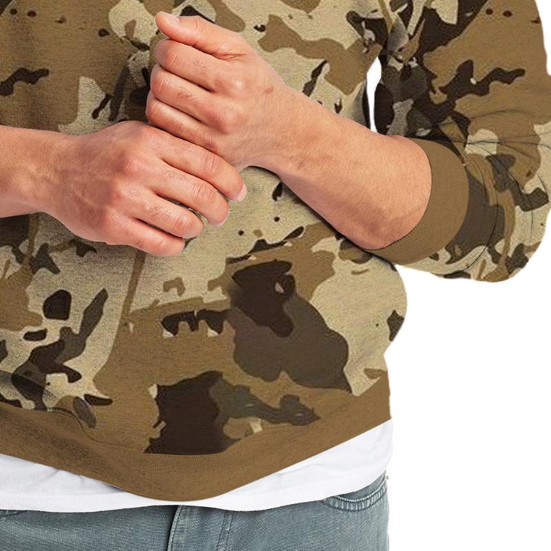 Men's Retro Casual Camouflage Print Crew Neck Sweatshirt 50640186TO