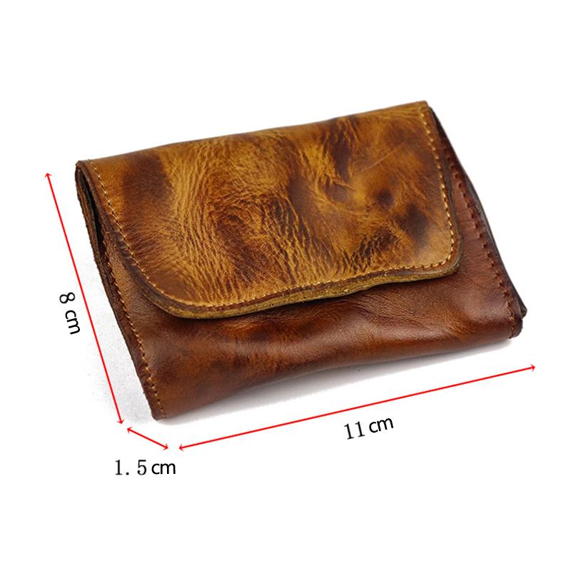 Men's Retro Distressed Washed Vegetable Tanned Cowhide Wallet 62091479M