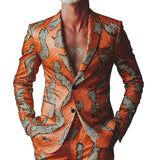 Men's Retro Casual Contrast Snakeskin Print Blazer 69313184TO