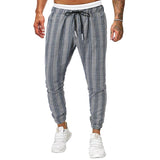 Men's Retro Casual Stripe Print Drawstring Sports Pants 85064422TO