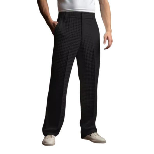 Men's Casual Waffle Loose Straight Suit Pants 71526501M