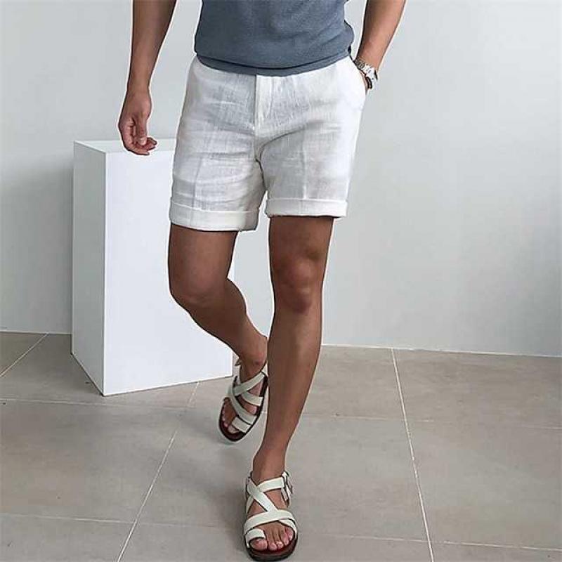 Short de plage en lin vintage pour homme 12450822Y