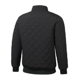 Men's Casual Stand-up Collar Zipper Fleece Warm Quilted Baseball Jacket 57998235M