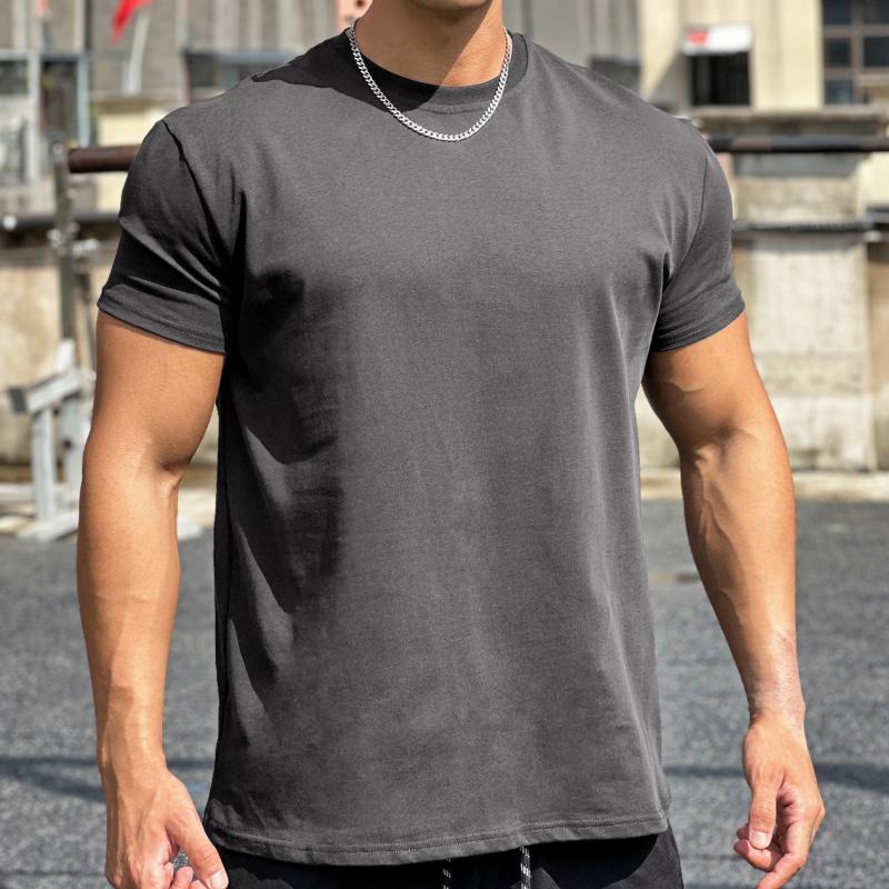 Men's Loose Cotton Round Neck Short Sleeve Sports Casual T-shirt 28640821Z
