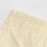 Men's Solid Color Cotton And Linen Elastic Waist Loose Casual Pants 02663304Z