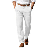 Men's Casual Linen Straight Thin Breathable Suit Pants 68127298M