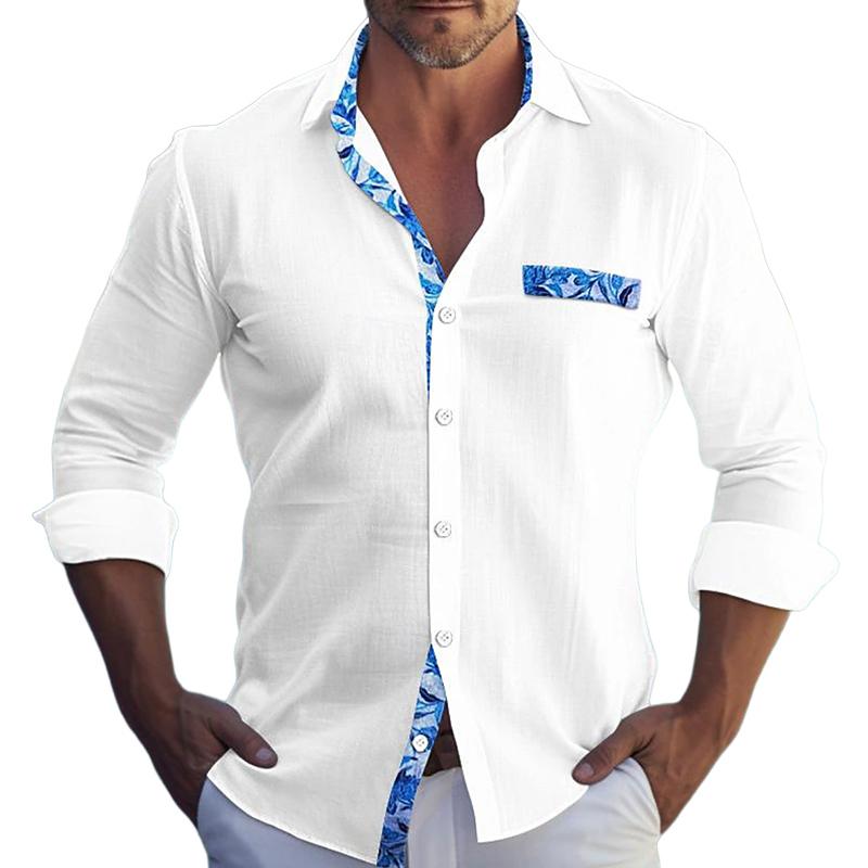 Men's Printed Button Casual Long Sleeve Shirt 52976248X